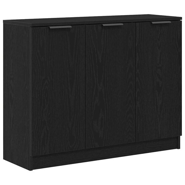 vidaXL Sideboard Schwarz Eichen-Optik 90,5 x 30 x 70 cm Holzwerkstoff