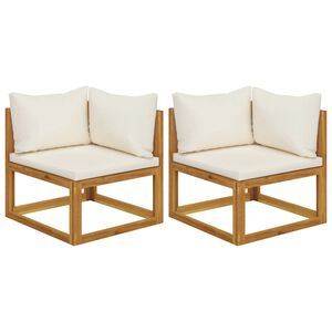 vidaXL Ecksofas 2 Stk. Modular mit Kissen Massivholz Akazie