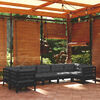 vidaXL 7-tlg. Garten-Lounge-Set mit Kissen Schwarz Kiefernholz