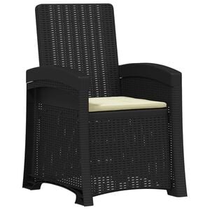 vidaXL Liegesessel Garten Rattan-Optik Anthrazit und Creme PP