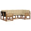 vidaXL Outdoor-Sofagarnitur mit Kissen 6 pcs Natur und Beige