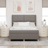 vidaXL Boxspringbett mit Matratze Taupe 160 x 200 cm Stoff