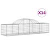 vidaXL Gabionen mit Hochbogen 14 Stk. 200x50x40/60 cm Verzinktes Eisen