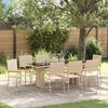 vidaXL Garten Essgruppe 9 pcs Beige Poly-Rattan