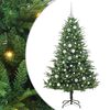 vidaXL K&uuml;nstlicher vorbeleuchteter Weihnachtsbaum mit Kugelset Gr&uuml;n