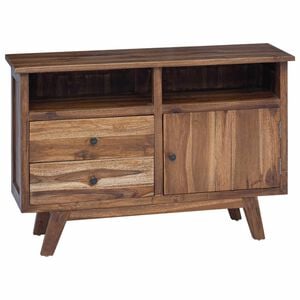 vidaXL Sideboard mit Schubladen Natur 100 x 30 x 68 cm Massivholz Teak