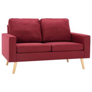 vidaXL 2-Sitzer-Sofa Weinrot Stoff