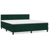 vidaXL Boxspringbett mit Matratze Dunkelgr&uuml;n 180x200 cm Samt