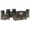 vidaXL Garten Essgruppe 7 Stk. Grau Poly-Rattan