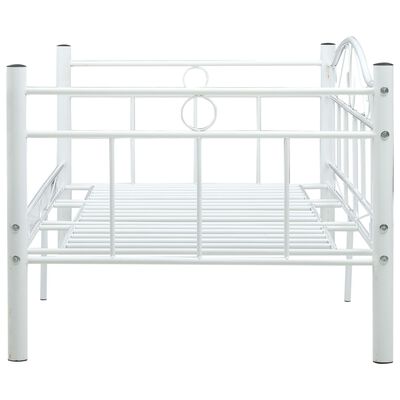 vidaXL Tagesbett-Rahmen Weiß Metall 90×200 cm