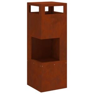 vidaXL Feuerstelle Braun 35 x 35 x 100 cm Wetterfeststahl