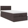 vidaXL Ottoman-Bett mit Matratze Dunkelbraun 90x190 cm Stoff