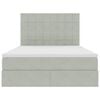 vidaXL Bett mit Stauraum und LED mit LED Hellgrau 140 x 200 cm Samt