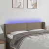 vidaXL LED Kopfteil Taupe 147x16x78/88 cm Stoff