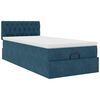 vidaXL Ottoman-Bett mit Matratze & LEDs Dunkelblau 90x200 cm Samt