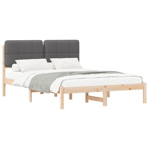 vidaXL Bettgestell mit gepolstertem Kopfteil Dunkelgrau 150 x 200 cm