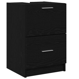 vidaXL Badezimmerschrank mit T&uuml;r Schwarz Eichen-Optik 40 x 37 x 59 cm
