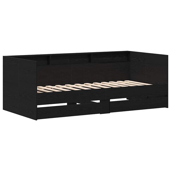 vidaXL Tagesbett Schwarz Eichen-Optik 90 x 190 cm Holzwerkstoff