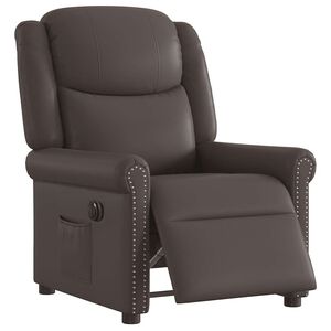 vidaXL Relaxsessel Elektrisch Gl&auml;nzend Braun Kunstleder