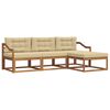 vidaXL Outdoor-Sofagarnitur mit Kissen 4 pcs Natur und Beige