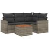 vidaXL 5-tlg. Garten-Sofagarnitur mit Kissen Grau Poly Rattan