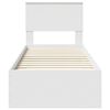 vidaXL Bettrahmen Wei&szlig; und Silber 75 x 190 cm Holzwerkstoff