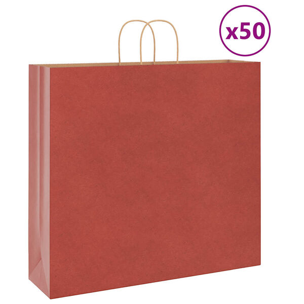 vidaXL Papiertragetaschen 50 Stk. mit Henkeln Rot 54x15x49 cm