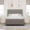 vidaXL Boxspringbett mit Matratze Taupe 160 x 200 cm Stoff