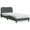 vidaXL Bettgestell mit LED ohne Matratze "Hvar" Dunkelgrau 90x200 cm Stoff
