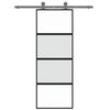 vidaXL Schiebetür Schwarz 76x205 cm Hartglas und Aluminium
