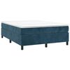 vidaXL Boxspringbett mit Matratze Dunkelblau 140x190 cm Samt
