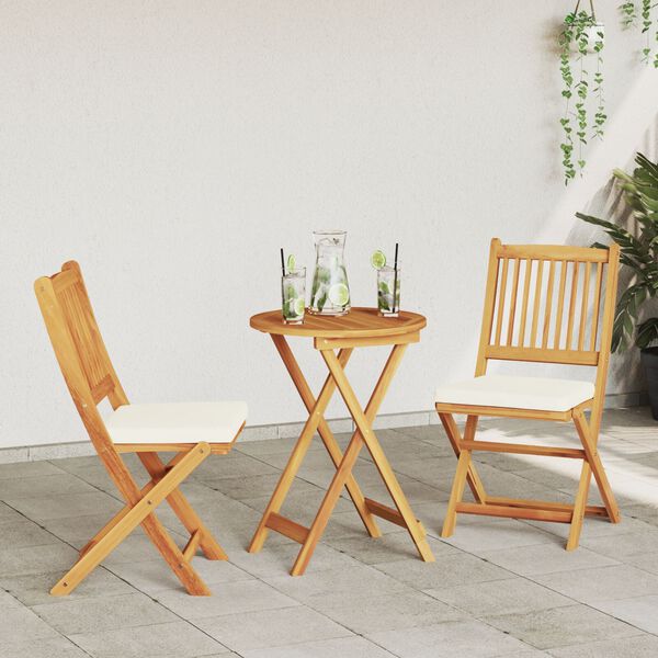 vidaXL Garten Bistro Set 3 pcs Braun Akazie Massivholz