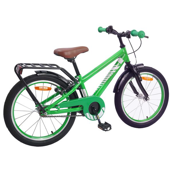 vidaXL Kinderfahrrad 18 Zoll f&uuml;r 5-7 Jahre alt Gr&uuml;n