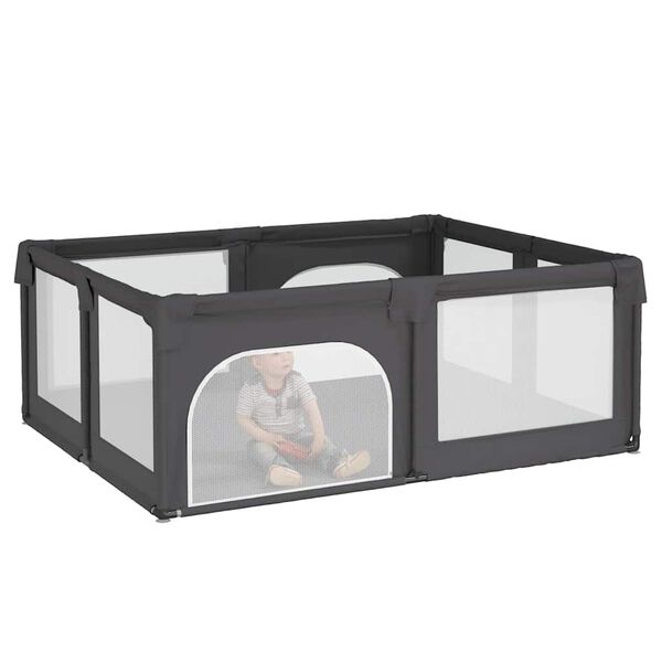 vidaXL Laufstall mit 2 T&uuml;ren Dunkelgrau Oxford-Gewebe