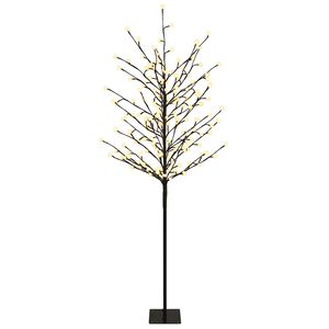 vidaXL LED-Weihnachtsbaum Schwarz 18 x 18 x 150 cm Stahl 185 LEDs