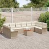 vidaXL Gartensofa-set mit Kissen 11 pcs Beige Poly-Rattan