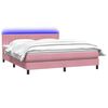 vidaXL Boxspringbett mit Matratze & LED Rosa 180x210 cm Samt