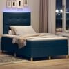 vidaXL LED Boxspringbett mit Matratze Blau 120 x 190 cm Stoff