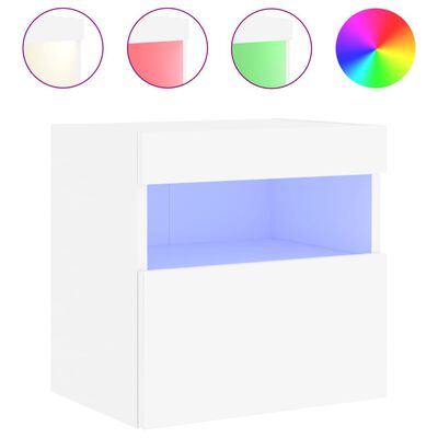 vidaXL TV-Wandschränke mit LED-Leuchten 2 Stk. Weiß 40x30x40 cm