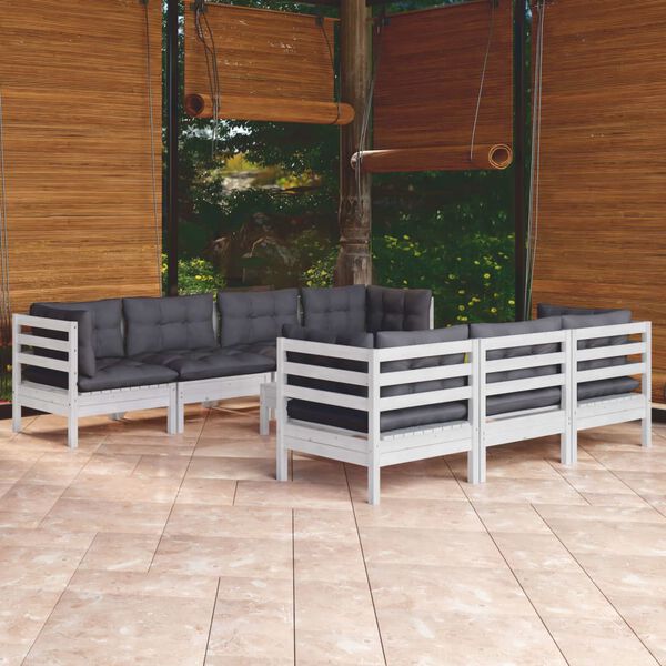 vidaXL 8-tlg. Garten-Lounge-Set mit Kissen Kiefer Massivholz