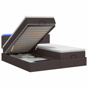 vidaXL Ottoman-Bett mit Matratze und LED Dunkelbraun 180 x 200 cm