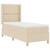 vidaXL Boxspringbett mit LED-Lichtleisten Creme 80 x 200 cm Stoff