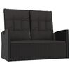 vidaXL 4-tlg. Garten-Lounge-Set mit Kissen Schwarz Poly Rattan