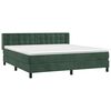 vidaXL Boxspringbett mit Matratze Dunkelgr&uuml;n 160x200 cm Samt