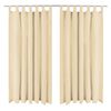 vidaXL Vorh&auml;nge aus Mikro-Satin 2 Stk. mit Schlaufen 140&times;225 cm Beige