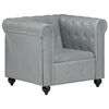 vidaXL Chesterfield-Sessel Grau Echtleder