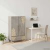 vidaXL Highboard Grau und Gold 60 x 33 x 100 cm Massivholz Mango