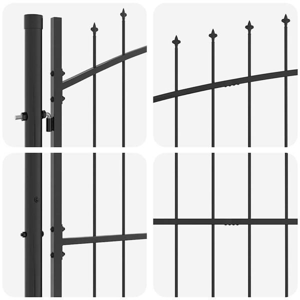 vidaXL Gartentor Schwarz 195 x 500 cm