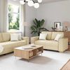 vidaXL Sofa 3 pcs Creme 220 x 80 x 84 cm Leinenmischgewebe