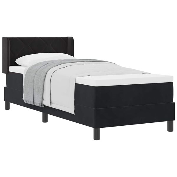 vidaXL Boxspringbett mit Matratze Schwarz 200 x 80 cm Samt